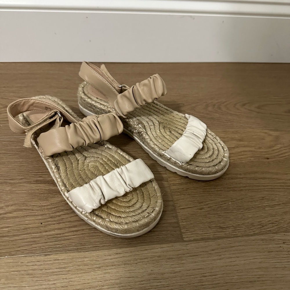 Beige and White Women's Sandals